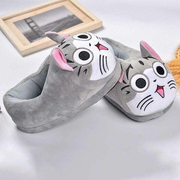 Pantuflas gato gris